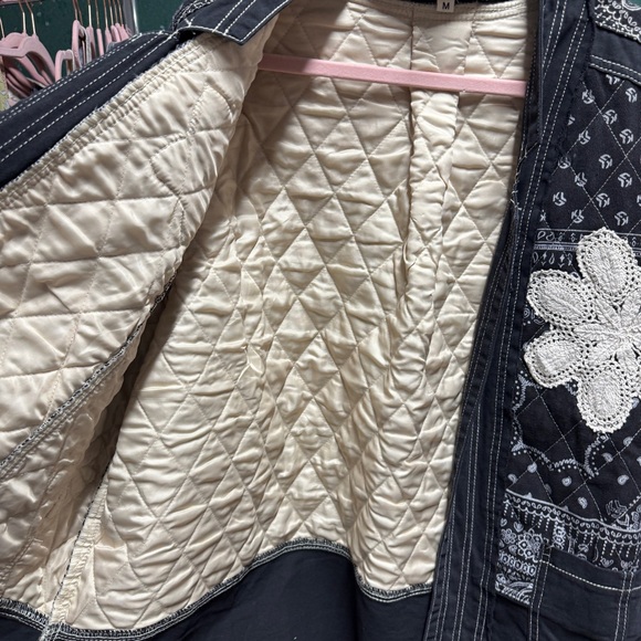 Pol Medium Black Paisley Denim Jacket - Picture 5 of 5